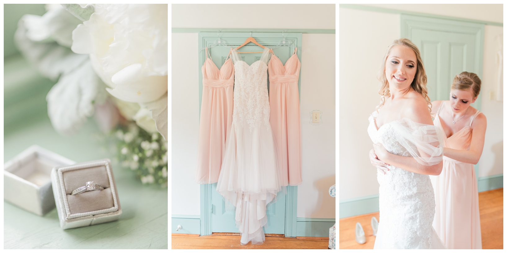 Woodlawn Manor outdoor blush pink summer wedding in Maryland by Megan Bennett Photography