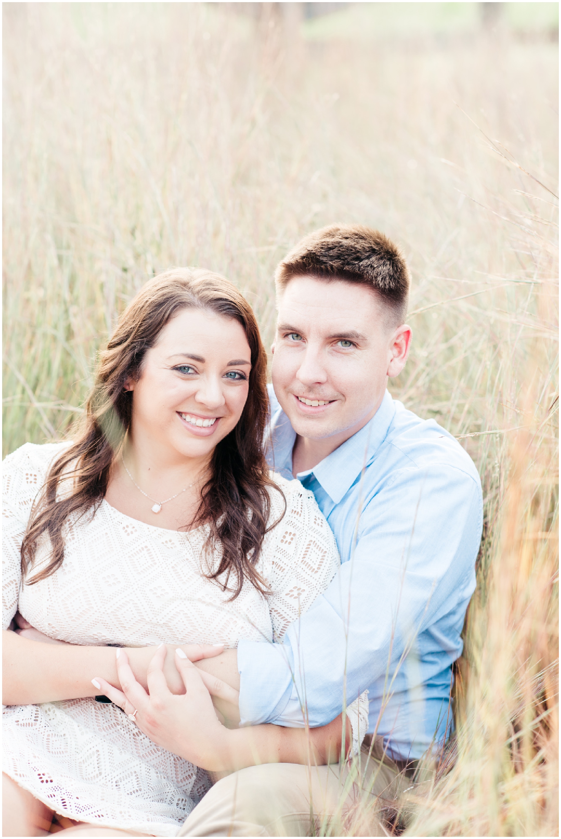 Baltimore Maryland romantic grassy field engagement session at Woodlawn Manor by Maryland Wedding Photographer Megan Bennett Photography