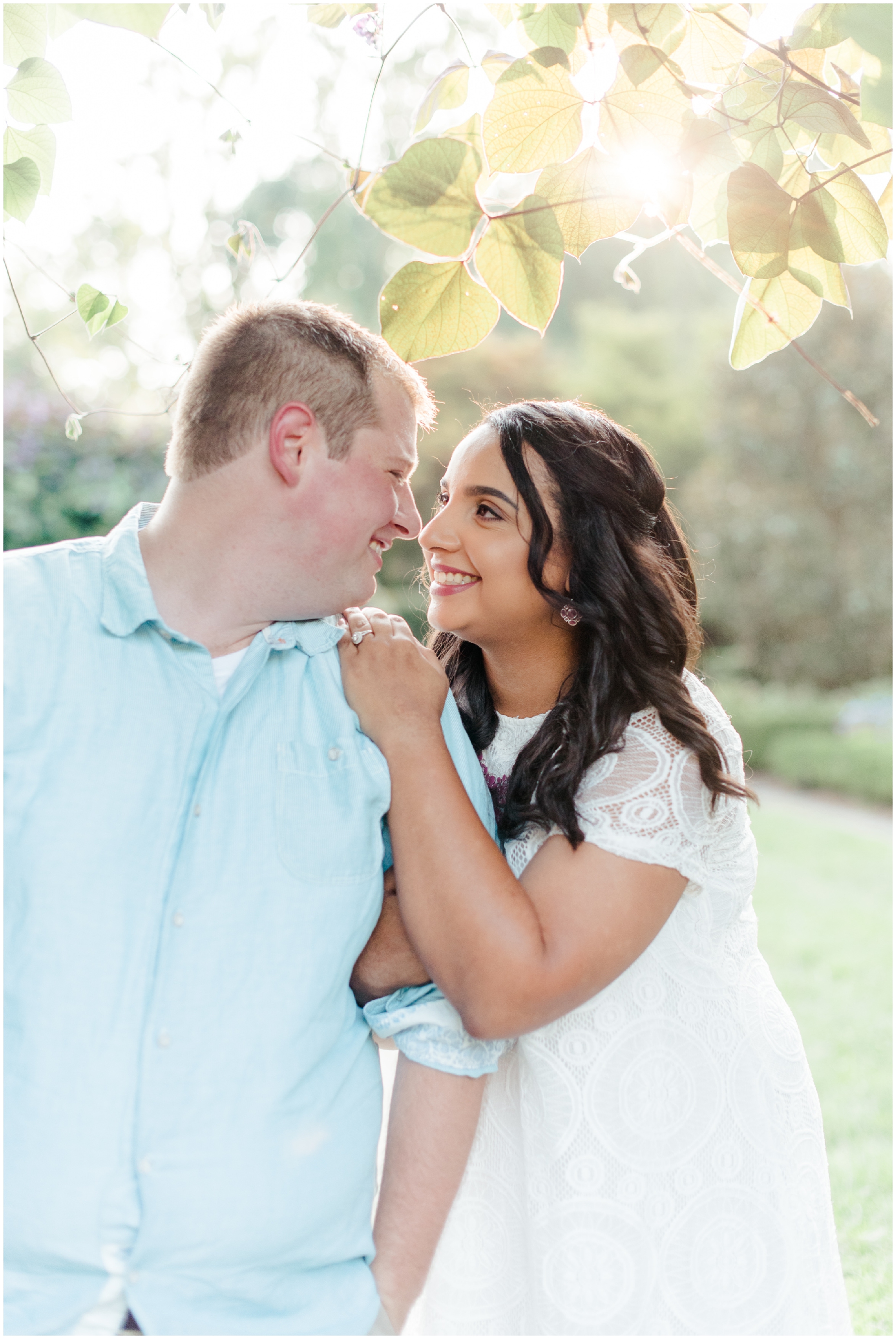 An intimate garden inspired engagement photo by Maryland Photographer Megan Bennett Photography